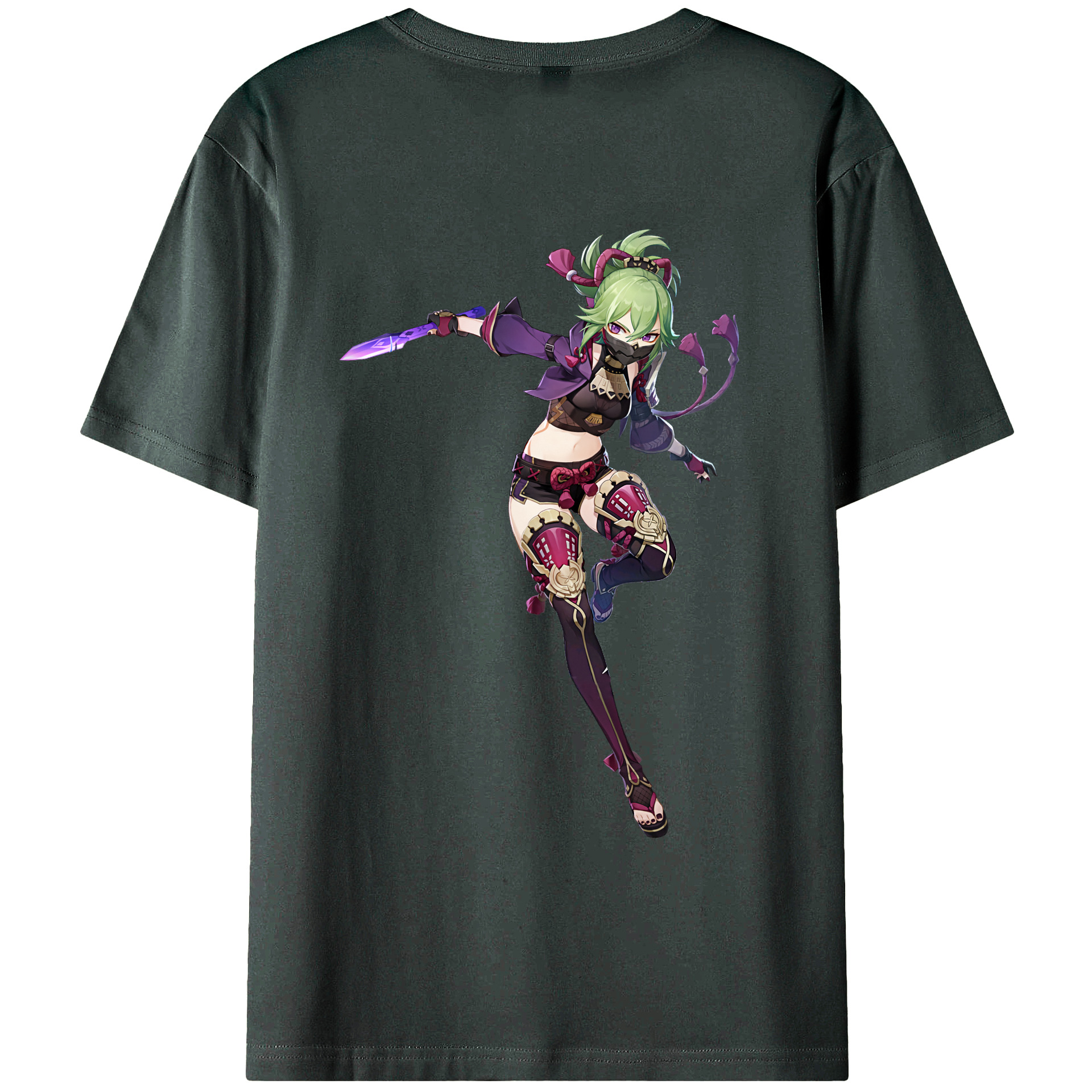 げんし神  久岐忍 くき しのぶ genshin Kuki Shinobu 綿100％ メンズ半袖Tシャツ（バックプリント） 通気性